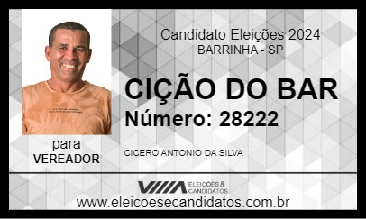 Candidato CIÇÃO DO BAR 2024 - BARRINHA - Eleições