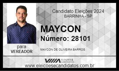 Candidato MAYCON 2024 - BARRINHA - Eleições