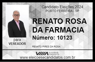 Candidato RENATO ROSA DA FARMACIA 2024 - PORTO FERREIRA - Eleições