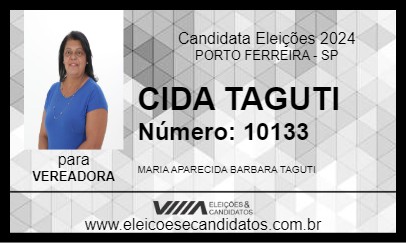 Candidato CIDA TAGUTI 2024 - PORTO FERREIRA - Eleições