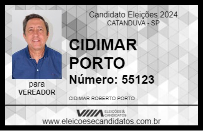 Candidato CIDIMAR PORTO 2024 - CATANDUVA - Eleições