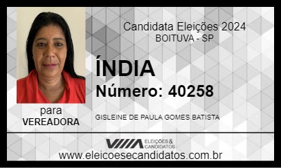 Candidato ÍNDIA 2024 - BOITUVA - Eleições