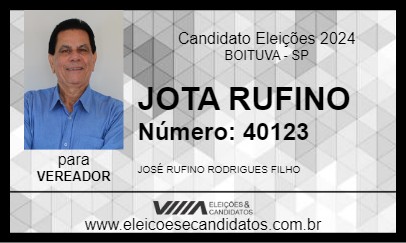 Candidato JOTA RUFINO 2024 - BOITUVA - Eleições