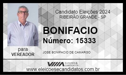 Candidato BONIFACIO 2024 - RIBEIRÃO GRANDE - Eleições