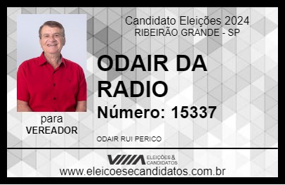 Candidato ODAIR DA RADIO 2024 - RIBEIRÃO GRANDE - Eleições