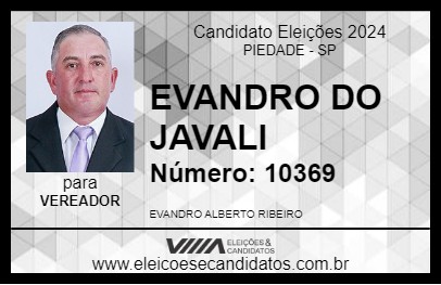 Candidato EVANDRO DO JAVALI 2024 - PIEDADE - Eleições