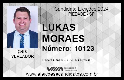 Candidato LUKAS MORAES 2024 - PIEDADE - Eleições