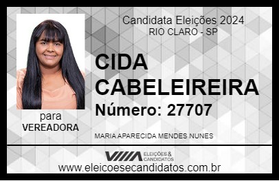 Candidato CIDA CABELEIREIRA 2024 - RIO CLARO - Eleições