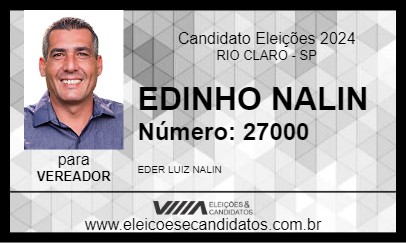 Candidato EDINHO NALIN 2024 - RIO CLARO - Eleições