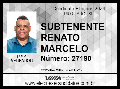 Candidato SUBTENENTE RENATO MARCELO 2024 - RIO CLARO - Eleições