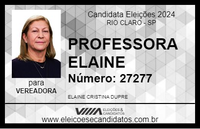 Candidato PROFESSORA ELAINE 2024 - RIO CLARO - Eleições