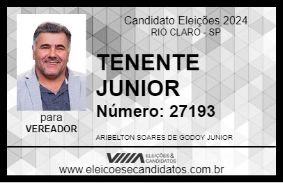 Candidato TENENTE JUNIOR 2024 - RIO CLARO - Eleições