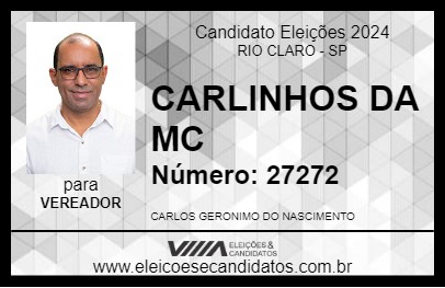 Candidato CARLINHOS DA MC 2024 - RIO CLARO - Eleições