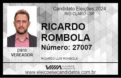 Candidato RICARDO ROMBOLA 2024 - RIO CLARO - Eleições