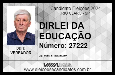 Candidato DIRLEI DA EDUCAÇÃO 2024 - RIO CLARO - Eleições