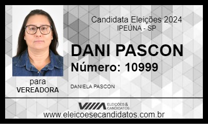 Candidato DANI PASCON 2024 - IPEÚNA - Eleições