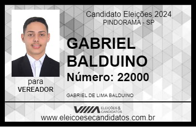 Candidato GABRIEL BALDUINO 2024 - PINDORAMA - Eleições