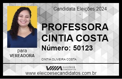 Candidato PROFESSORA CINTIA COSTA 2024 - ATIBAIA - Eleições