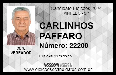 Candidato CARLINHOS PAFFARO 2024 - VINHEDO - Eleições