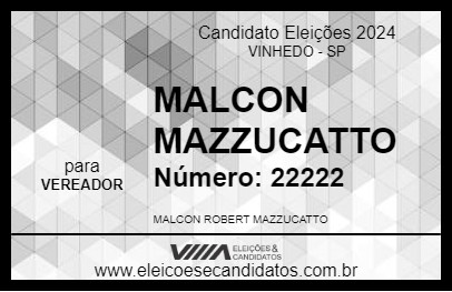 Candidato MALCON MAZZUCATTO 2024 - VINHEDO - Eleições