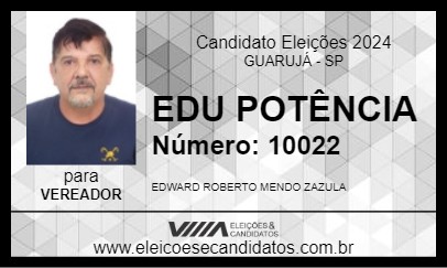 Candidato EDU POTÊNCIA 2024 - GUARUJÁ - Eleições