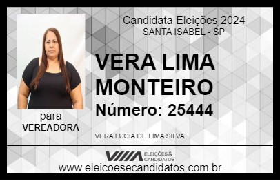 Candidato VERA LIMA MONTEIRO 2024 - SANTA ISABEL - Eleições