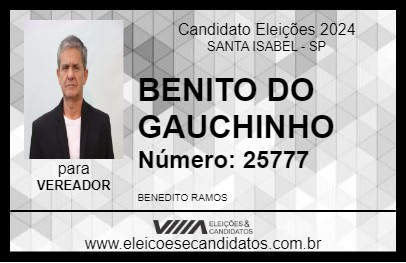 Candidato BENITO DO GAUCHINHO 2024 - SANTA ISABEL - Eleições