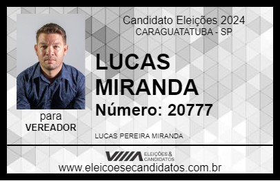 Candidato LUCAS MIRANDA 2024 - CARAGUATATUBA - Eleições