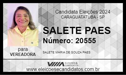 Candidato SALETE PAES 2024 - CARAGUATATUBA - Eleições