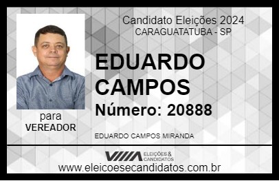 Candidato EDUARDO CAMPOS 2024 - CARAGUATATUBA - Eleições