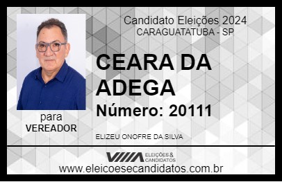 Candidato CEARA DA ADEGA 2024 - CARAGUATATUBA - Eleições