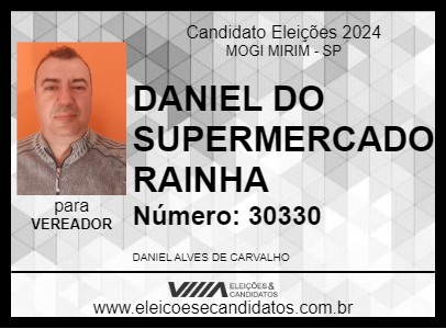 Candidato DANIEL DO SUPERMERCADO RAINHA 2024 - MOGI MIRIM - Eleições