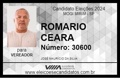 Candidato ROMARIO CEARA 2024 - MOGI MIRIM - Eleições