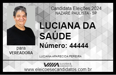 Candidato LUCIANA PEREIRA 2024 - NAZARÉ PAULISTA - Eleições