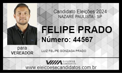 Candidato FELIPE PRADO 2024 - NAZARÉ PAULISTA - Eleições