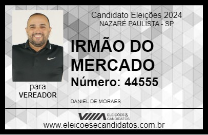 Candidato IRMÃO DO MERCADO 2024 - NAZARÉ PAULISTA - Eleições