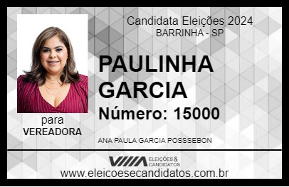 Candidato PAULINHA GARCIA 2024 - BARRINHA - Eleições