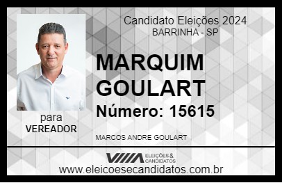 Candidato MARQUIM GOULART 2024 - BARRINHA - Eleições