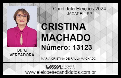 Candidato CRISTINA MACHADO 2024 - JACAREÍ - Eleições