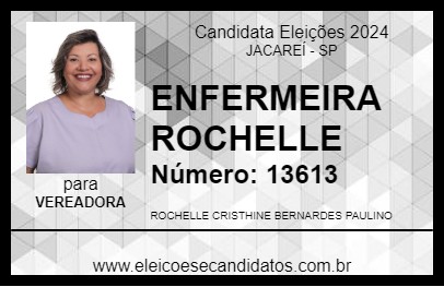 Candidato ENFERMEIRA ROCHELLE 2024 - JACAREÍ - Eleições