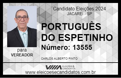 Candidato PORTUGUÊS DO ESPETINHO 2024 - JACAREÍ - Eleições