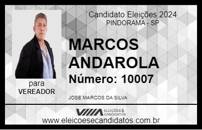 Candidato MARCOS ANDAROLA 2024 - PINDORAMA - Eleições