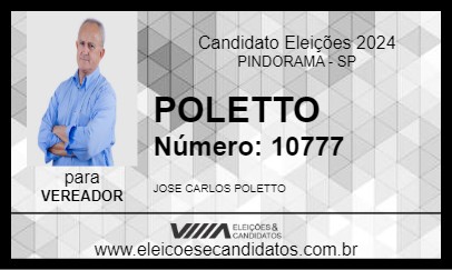 Candidato POLETTO 2024 - PINDORAMA - Eleições