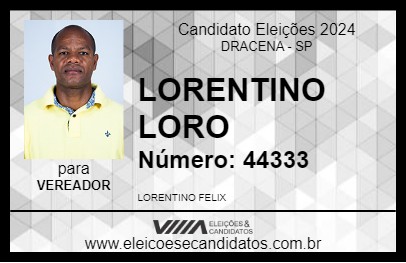 Candidato LORENTINO LORO 2024 - DRACENA - Eleições