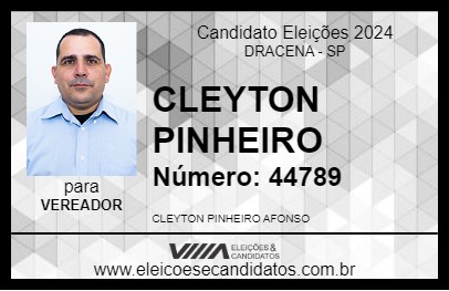 Candidato CLEYTON PINHEIRO 2024 - DRACENA - Eleições