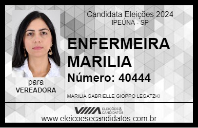 Candidato ENFERMEIRA MARILIA 2024 - IPEÚNA - Eleições