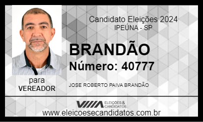 Candidato BRANDÃO 2024 - IPEÚNA - Eleições