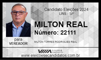 Candidato MILTON REAL 2024 - LINS - Eleições