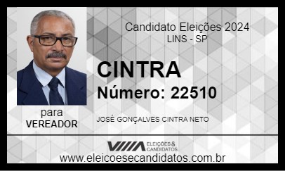 Candidato CINTRA 2024 - LINS - Eleições