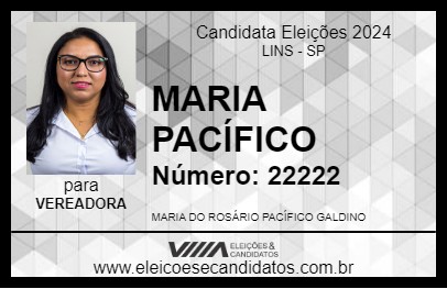 Candidato MARIA PACÍFICO 2024 - LINS - Eleições